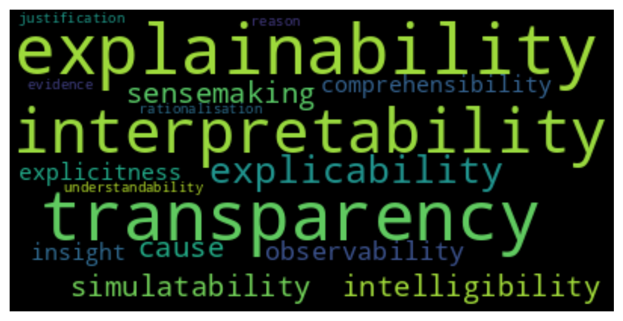 ML explainability terms